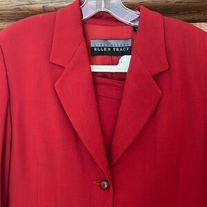 Linda Allard/Ellen Tracy vintage wool gab pantsuit.